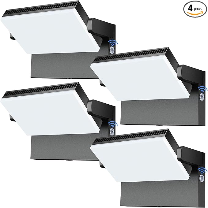 Modern Sleek Flood Lights Outdoor, 120W 5000K Dusk-to-Dawn Photocell by BIRITALO