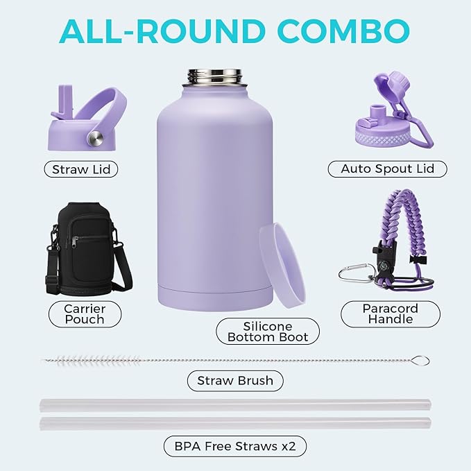 Half Gallon Water Bottle with Straw - Image 2