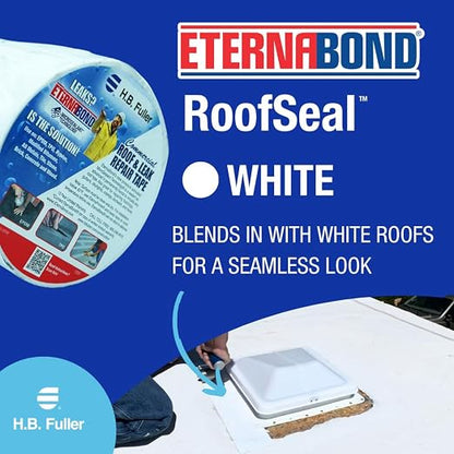 EternaBond RoofSeal White 4" x25' MicroSealant UV Stable RV Roof Seal Repair - Image 6
