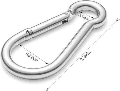 sprookber 316 Stainless Steel Carabiner Clip, Marine Grade Heavy Duty Spring - Image 2