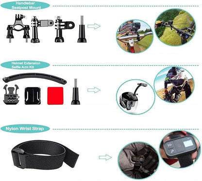 REFLEX CAMERA 50 in 1 Action Camera Accessories Kit Compatible - Image 5