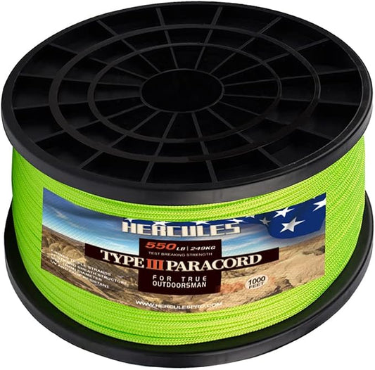 HERCULES Type III Paracord 550 Paracord Rope Parachute Cord, Survival Rope by HERCULES