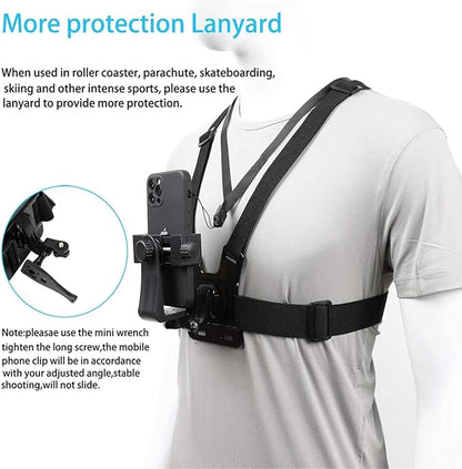 PellKing Mobile Phone Chest Mount Harness Strap Holder Cell Phone Clip Action - Image 5