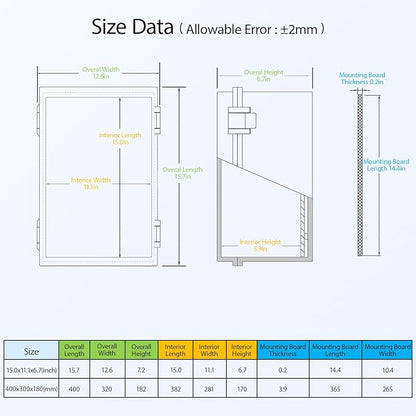 Electrical Box IP65 Waterproof ABS Plastic Enclosure Outdoor and Indoor Project - Image 2