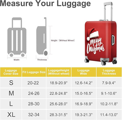 ANNA QUEEN Merry Christmas Luggage Cover, Santa Hat Holiday Design Suitcase - Image 5