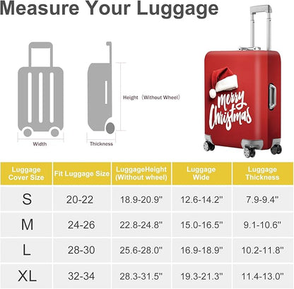ANNA QUEEN Merry Christmas Luggage Cover, Santa Hat Holiday Design Suitcase - Image 5