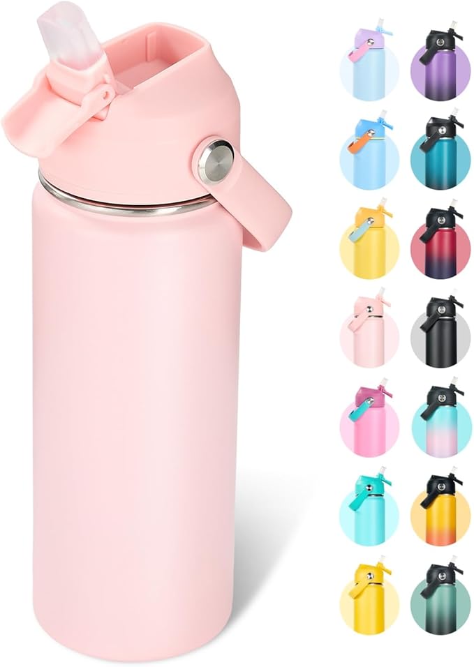 Fijinhom 18oz Insulated Stainless Steel Water Bottle, Wide Mouth Double Wall by Fijinhom