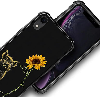 for iPhone XR Case, Pig Sunflower Yellow Sunshine Pattern Graphic Design Girl - Image 4
