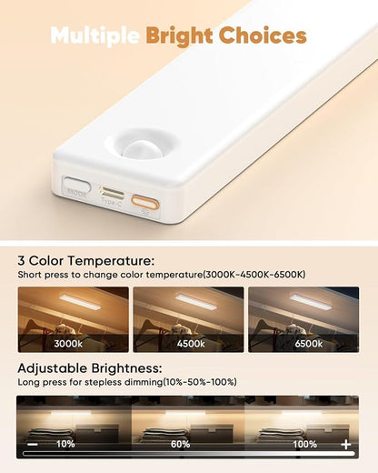 13inch Under Cabinet Lighting, 3 Color Temperatures Motion Sensor Light Indoor - Image 3