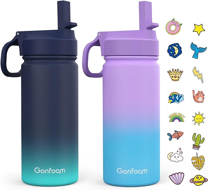 Kids Water Bottle, Stainless Steel Vacuum Insulated cup, Kids Water Bottle by Gonfoam