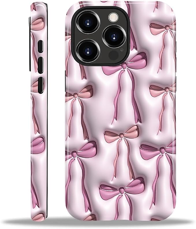for iPhone 15 Pro Case, HL2 Abstract Ribbons Bows Hybrid 2 Layer Hard Shell by Unknown