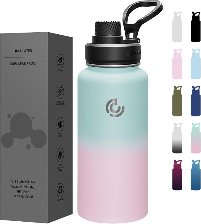 Sports Water Bottle 32oz, Insulated Water Bottle by coktik