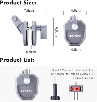 SEASKY M02 Motorcycle Windscreen Clamp Mount Motorbike Accessories - Image 9