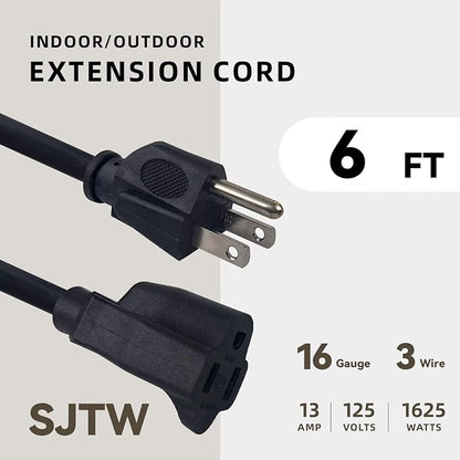 6ft Outdoor Extension Cord for Christmas Decorations- 16/3 Heavy Duty SJTW - Image 2