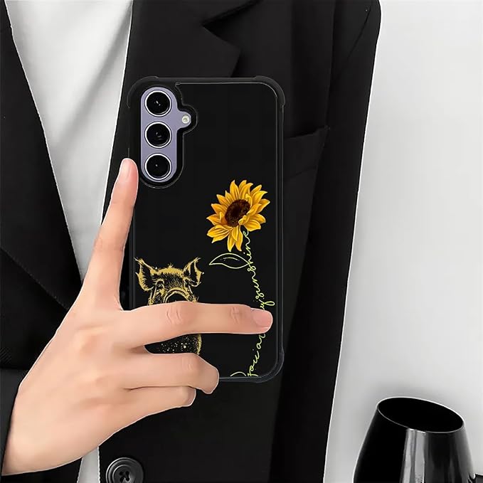 for Samsung Galaxy S24 S25 Case, Pig Sunflower Yellow Sunshine Pattern Graphic - Image 7
