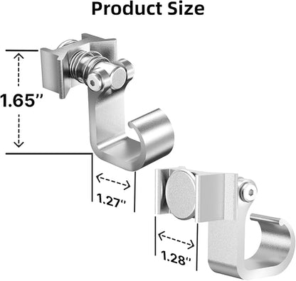 4 Pack L Track Hooks with Single Stud Fitting, Spring-Loaded Adjustable Gear - Image 6