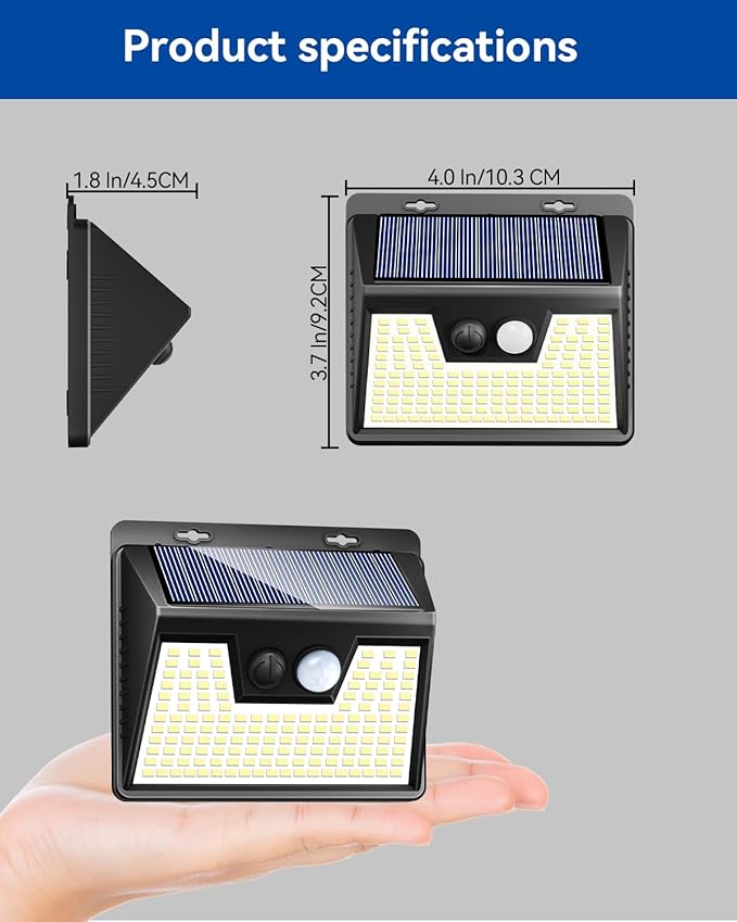 Peasur Solar Lights Outdoor Waterproof, Warm White Motion Sensor Lights Dusk to - Image 7