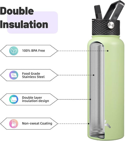 Konokyo 40oz Insulated Water Bottle Stainless Steel Sport Bottles - Image 4