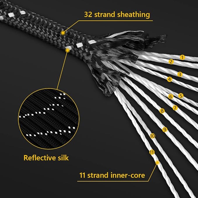 750Ib Reflective Paracord Rope, 4mm 11 Strand Parachute Spool Cord - Image 3