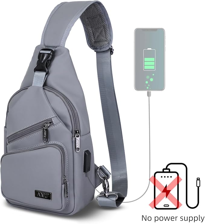 AMJ Crossbody Sling Bag Men Women, Casual Shoulder Backpack, Chest Daypack - Image 2