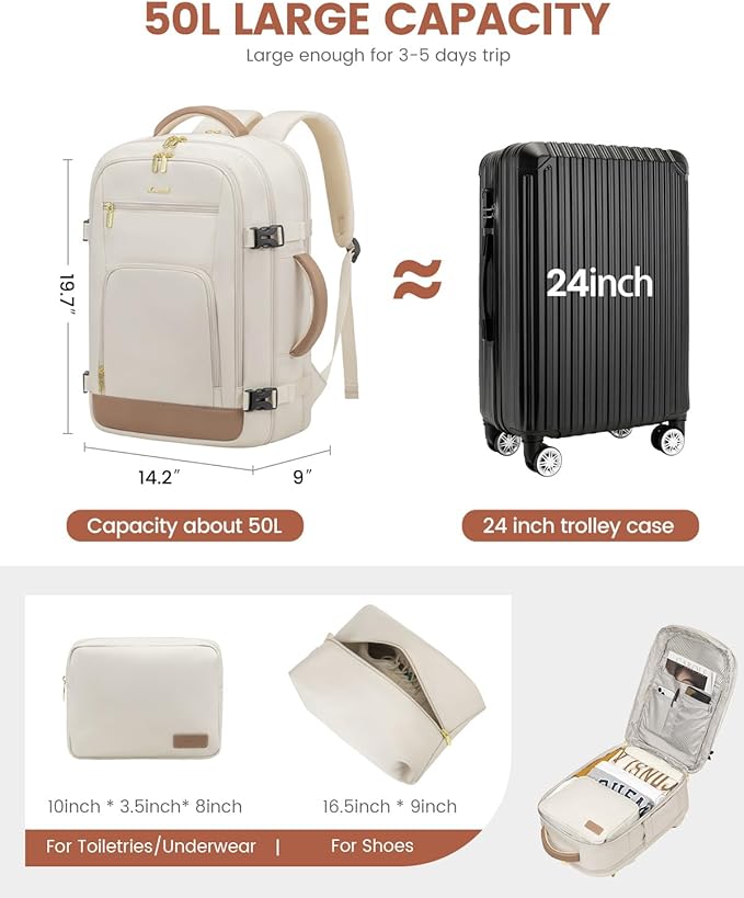 LOVEVOOK 50L Large Travel Backpack - Image 2