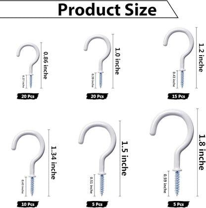 75 Pcs Ceiling Hooks for Hanging Plants, Utensils Vinyl Coated Screw-in Mug - Image 6