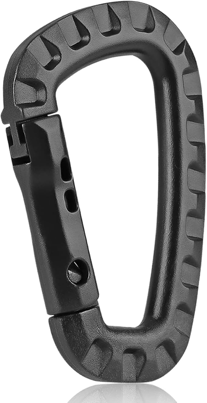 Tactical Gear Carabiner Keychain Clip Plastic D-Rings Large Key Chain Heavy by CooBigo