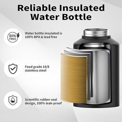 WATERSY Half Gallon Water Bottle Insulated, BPA Free&Leak Proof, 64oz Stainless - Image 3