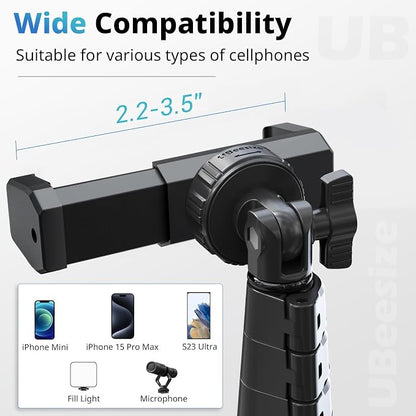 UBeesize 62" Phone Tripod & Selfie Stick - Image 3
