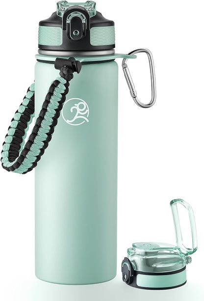 GOSWAG Insulated Sports Water Bottle, 24oz 2 Lids, Stainless Steel Water Bottles by GOSWAG