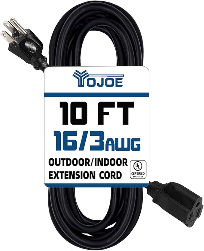 YOJOE Indoor Outdoor Extension Cord, 3 Prong 13A Weatherproof Power Cord by YOJOE