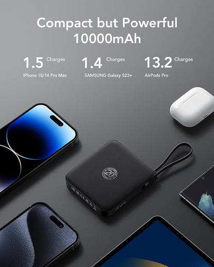 VRURC Portable Charger with Built-in Cable, 10000mAh 22.5W Fast Charging USB C - Image 7