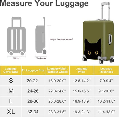 ANNA QUEEN Peeking Black Cat Luggage Cover, Cute Cat Eyes Design Suitcase - Image 5