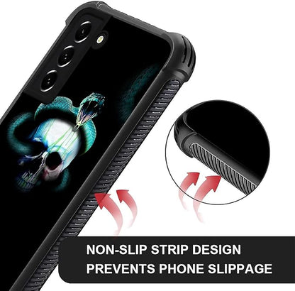 for Samsung Galaxy S22 Case, Skeleton Winding Snake Pattern Graphic Design Girl - Image 6