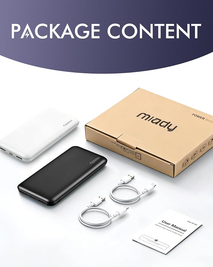 Miady 2-Pack Portable Charger, Slim 10000mAh Power Bank Travel Battery Pack 3 - Image 8