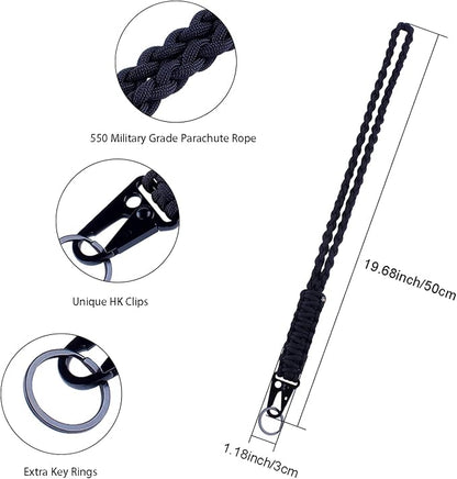 Heavy Duty Braided 550 Paracord Neck Lanyard Keychain - Image 2