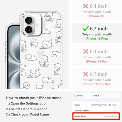 MOSNOVO for iPhone 16 Plus Case, Shockproof Military-Grade Protection 6.6ft - Image 2