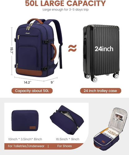 LOVEVOOK Travel Backpack For Women Flight Approved, 50L Large Carry On Backpack - Image 2