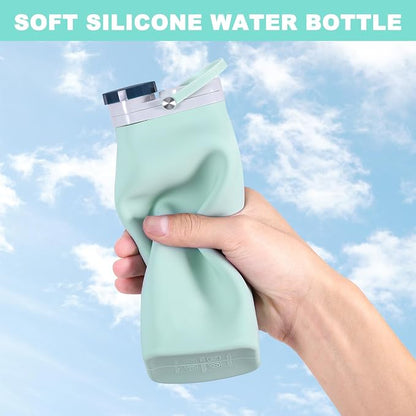 Collapsible Water Bottle, Reusable Foldable BPA Free Silicone Water Bottle - Image 3