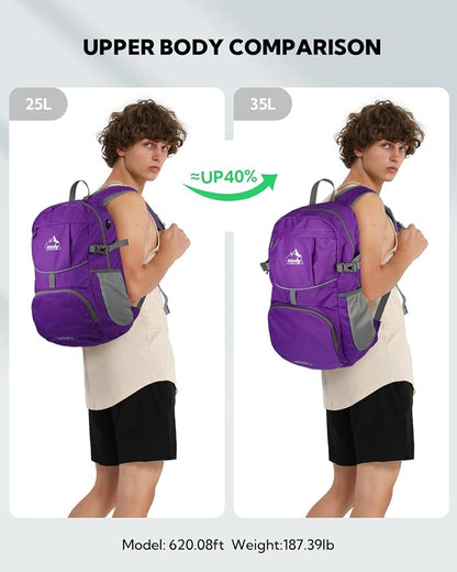 WATERFLY Hiking Packable Daypack Backpack: 35L Ultra Lightweight Day Pack - Image 2