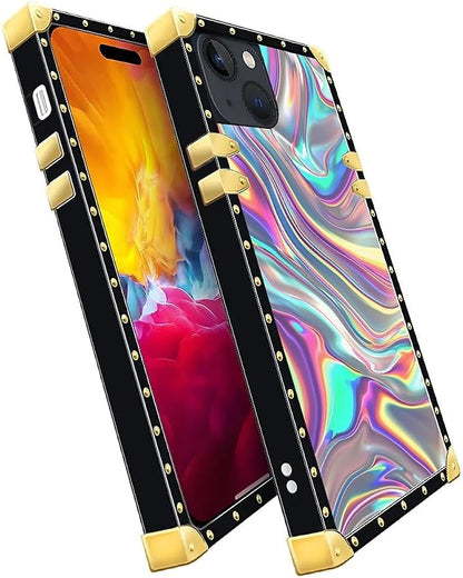 Compatible with iPhone 15 Case, Holographic Abstract Iridescent Textures Luxury - Image 3