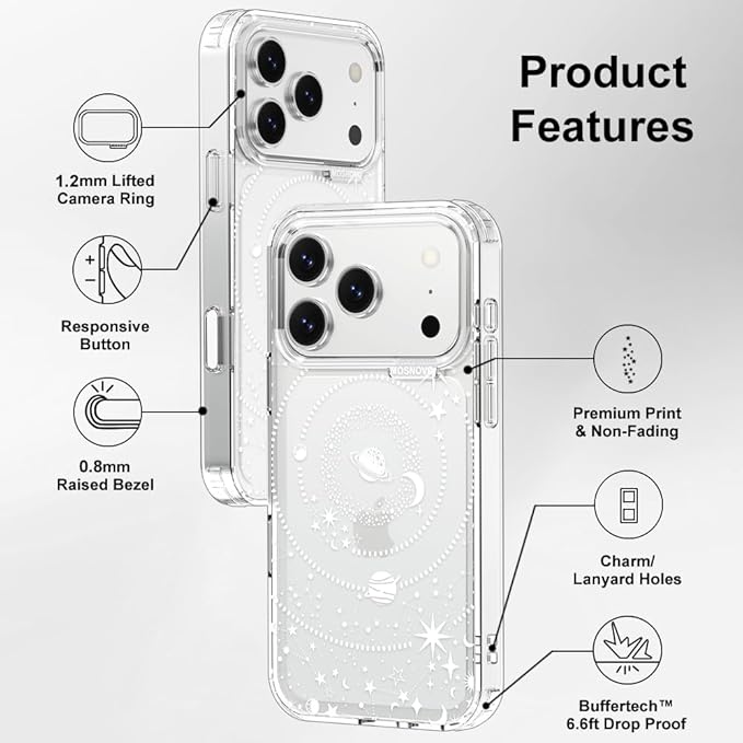 MOSNOVO for iPhone 17 Pro Case | Military Grade 6.6ft Drop Tested | Camera - Image 7