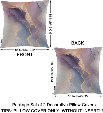 Swono Marble Throw Pillow Case, Luxury Pink Gold Marble Square Home Decorative - Image 6