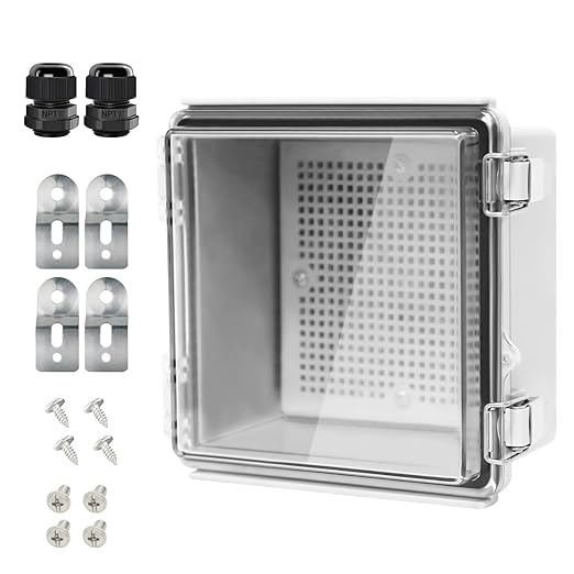 LeMotech Electrical Box, IP67 Waterproof Hinged Clear Cover Stainless Steel by LeMotech