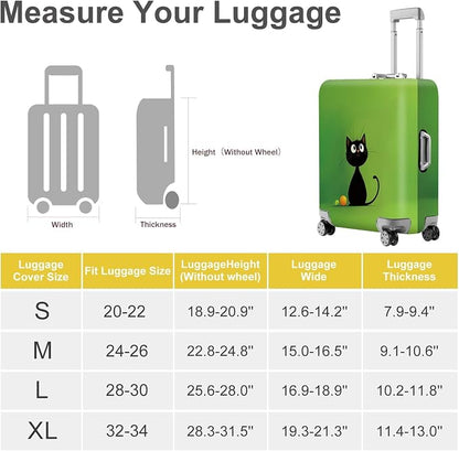 ANNA QUEEN Cute Black Cat Luggage Cover, Minimal Cartoon Suitcase Cover - Image 4