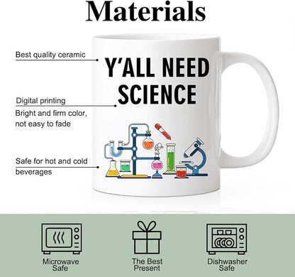 RZHV Y All Need Science Funny Scientist Coffee Mug, Sciences Nerd Mug, - Image 3