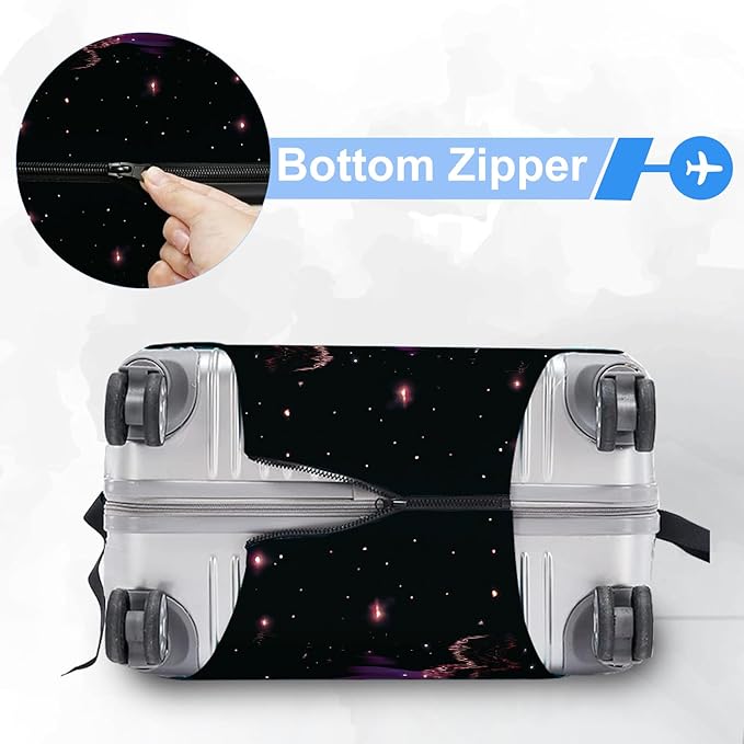 ANNA QUEEN Cosmic Purple Saturn Luggage Cover-Stretchable, Water Resistant & - Image 5