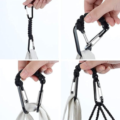 BRAVESHINE Paracord Keychain Carabiner Clip, D Ring Lanyard Hanger Stroller Hook - Image 5
