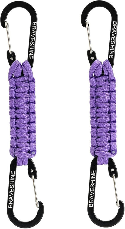 BRAVESHINE Paracord Keychain Carabiner Clip, D Ring Lanyard Hanger Stroller Hook by BRAVESHINE