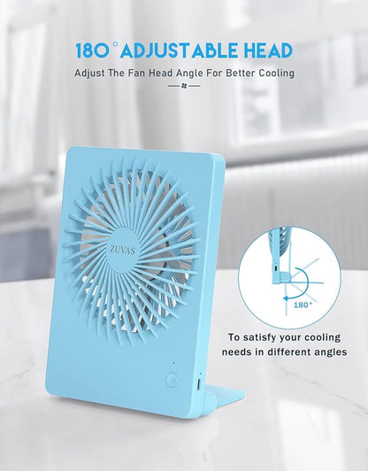 Zuvas Desk Fan Battery Operated Fan Rechargeable 180°Tilt Folding Personal Fan - Image 5